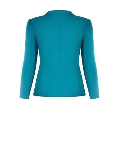 Veste blazer cintrée pour femmes rondes en crêpe scuba avec bouton assorti – Rinascimento Curvy