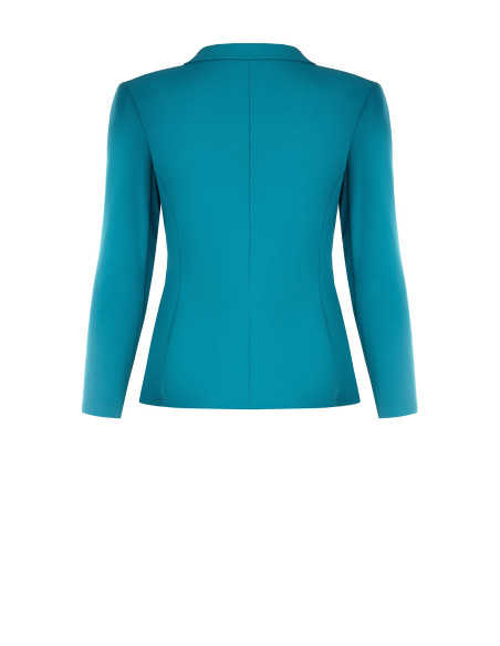 Veste blazer cintrée pour femmes rondes en crêpe scuba avec bouton assorti – Rinascimento Curvy