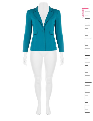 Curvy Fitted Blazer Jacket in Scuba Crepe with Matching Button – Rinascimento Curvy