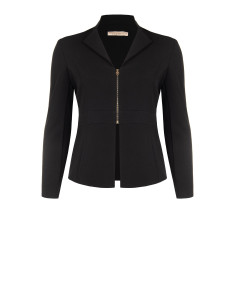 Curvy Fitted Blazer Jacket in Scuba Crepe with RR Rinascimento Curvy Logo Zip