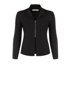 Curvy Fitted Blazer Jacket in Scuba Crepe with RR Rinascimento Curvy Logo Zip