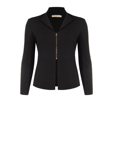 Giacca Blazer Curvy Sfiancata In Scuba Crepe Con Zip Logo Rr Rinascimento Curvy