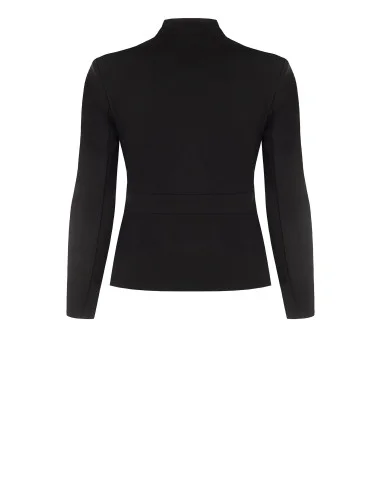 Curvy Fitted Blazer Jacket in Scuba Crepe with RR Rinascimento Curvy Logo Zip