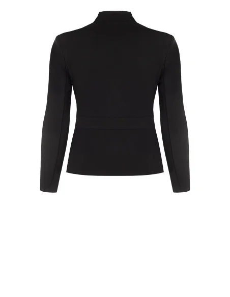 Curvy Fitted Blazer Jacket in Scuba Crepe with RR Rinascimento Curvy Logo Zip