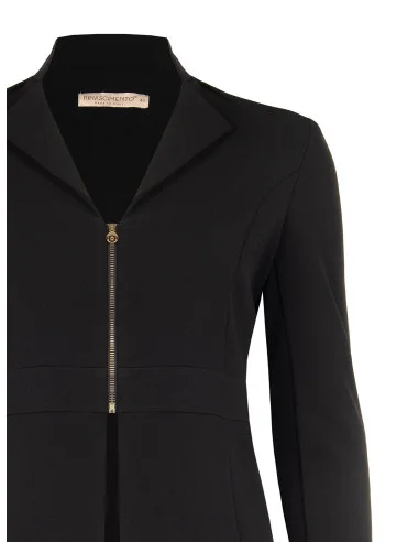 Giacca Blazer Curvy Sfiancata In Scuba Crepe Con Zip Logo Rr Rinascimento Curvy