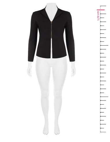 Curvy Fitted Blazer Jacket in Scuba Crepe with RR Rinascimento Curvy Logo Zip