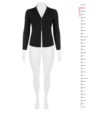 Veste blazer cintrée pour femmes rondes en crêpe scuba avec fermeture éclair et logo RR Rinascimento Curvy