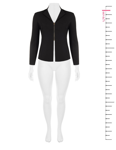 Curvy Fitted Blazer Jacket in Scuba Crepe with RR Rinascimento Curvy Logo Zip