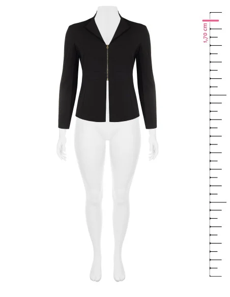 Giacca Blazer Curvy Sfiancata In Scuba Crepe Con Zip Logo Rr Rinascimento Curvy