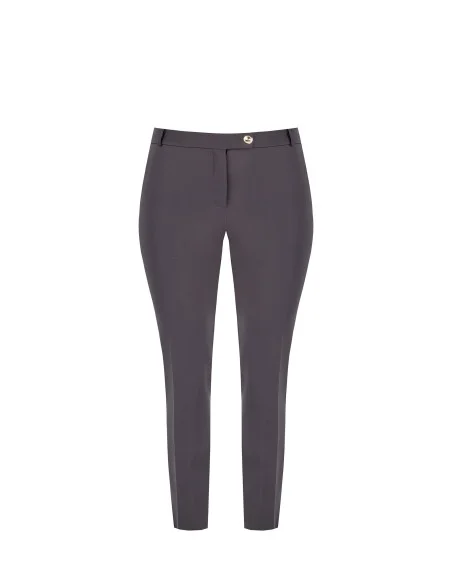 Pantalon cigarette court en tissu bi-stretch avec élastique à l'arrière - Rinascimento Curvy