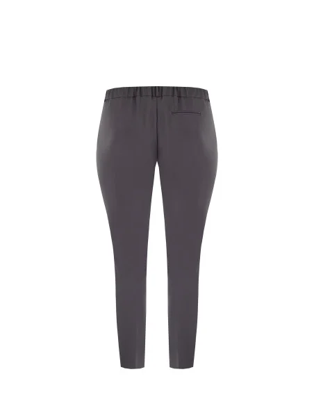 Pantalon cigarette court en tissu bi-stretch avec élastique à l'arrière - Rinascimento Curvy