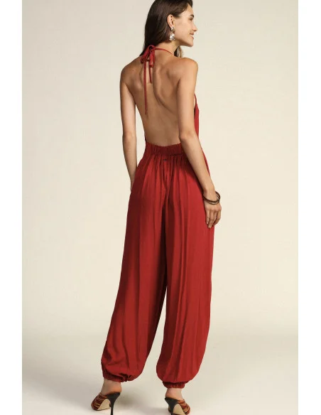 Jumpsuit Ampio Con Scollo Halter E Fondo Arricciato Dixie
