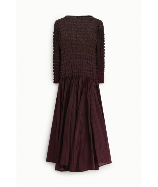Robe longue avec corsage travaillé et jupe plissée Dixie