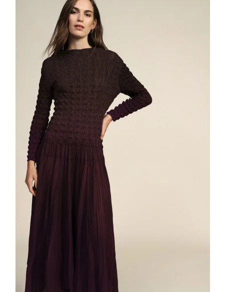 Long Dress with Embellished Bodice and Pleated Skirt Dixie