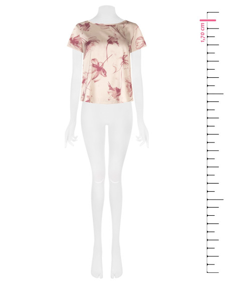 Blusa Ampia E Fluida In Raso A Fiori Grandi Rinascimento