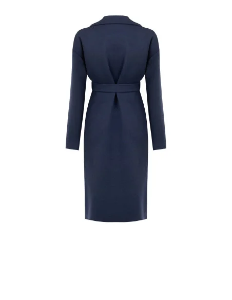 Manteau long, d'étoffe, sans boutons, avec ceinture assortie, style Rinascimento