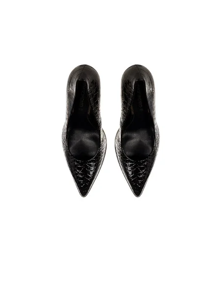 Décolleté Stiletto In Similpelle Cocco Con Plateau Rinascimento