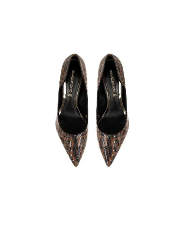 Décolleté Stiletto Maculate Ricoperte Di Paillettes Trasparenti Rinascimento