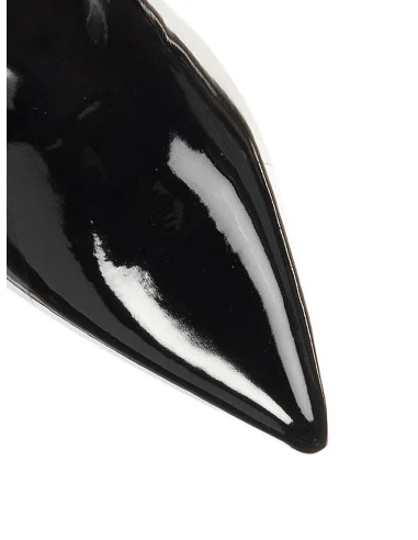 Bottines à bout pointu en vernis brillant avec lanières décoratives « Rinascimento »