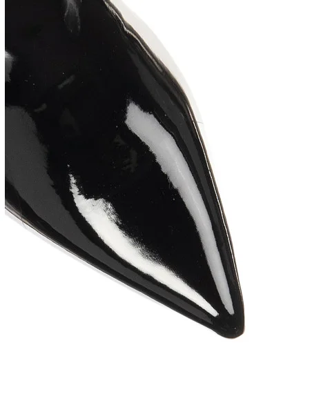 Bottines à bout pointu en vernis brillant avec lanières décoratives « Rinascimento »