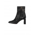 Bottines à bout pointu en simili cuir plissé, à talon carré « Rinascimento »