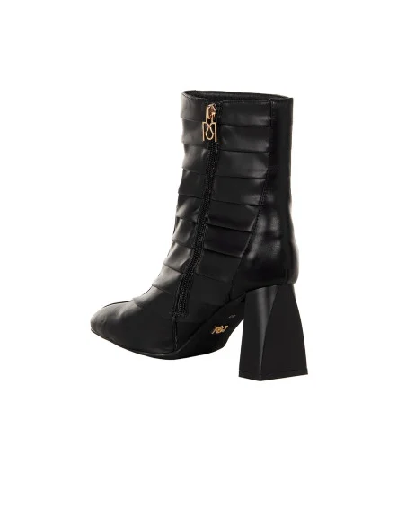 Bottines à bout pointu en simili cuir plissé, à talon carré « Rinascimento »