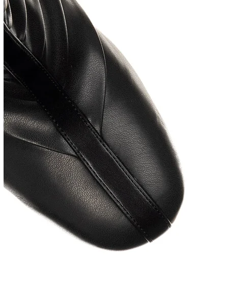 Bottines à bout pointu en simili cuir plissé, à talon carré « Rinascimento »