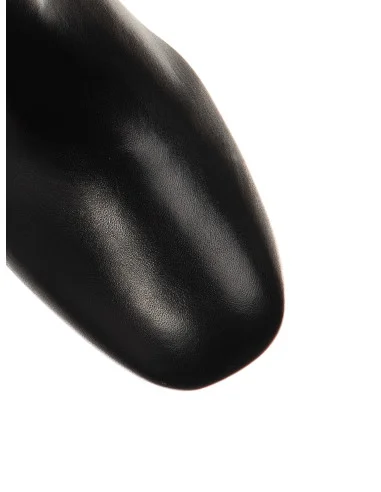 Rinascimento Faux Leather Pointed-Toe Ankle Boots with Trapezoid Heel