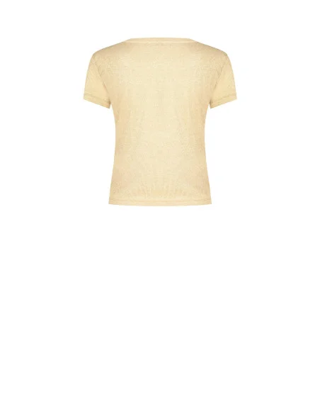 T-Shirt Sfiancata A Coste In Lurex Rinascimento