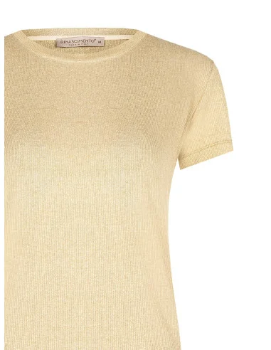 Rinascimento Lurex Ribbed Fitted T-Shirt