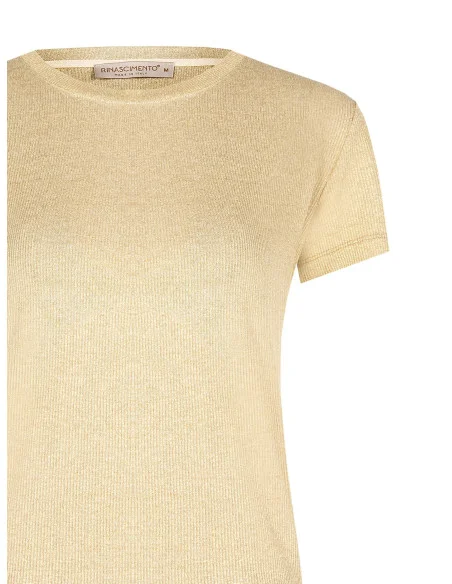 Rinascimento Lurex Ribbed Fitted T-Shirt