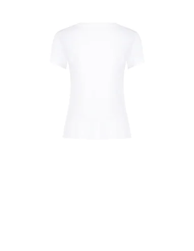 Regular-fit T-shirt in a cotton blend with a navy print and ‘Rinascimento’ rhinestones