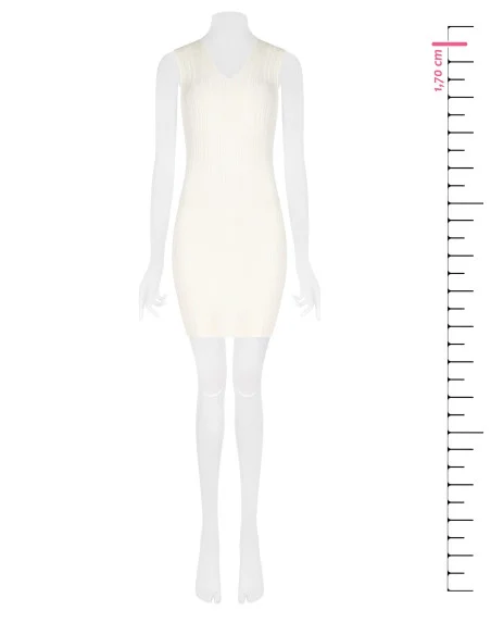 Fitted dress in lightweight pleated knit with a ribbed effect and a double V-neckline – Rinascimento
