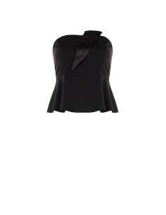 Haut Curvy à basques en crêpe scuba avec revers en satin Rinascimento Curvy