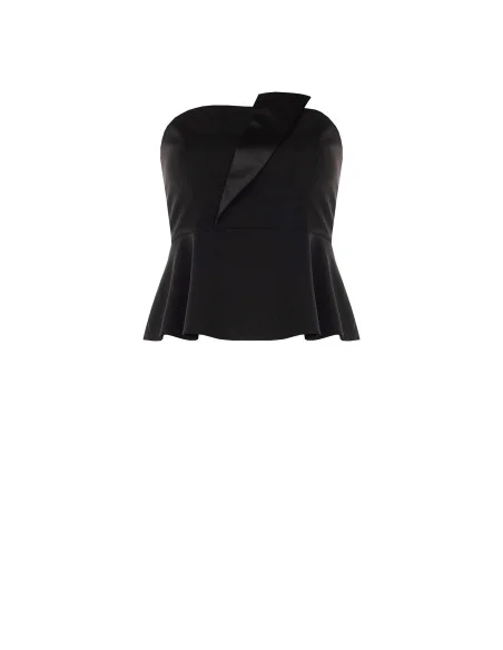 Top Curvy Peplo In Scuba Crepe Con Rever In Raso Rinascimento Curvy