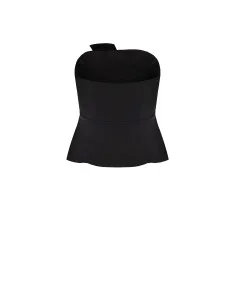 Haut Curvy à basques en crêpe scuba avec revers en satin Rinascimento Curvy 2