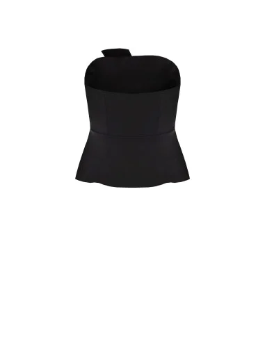 Top Curvy Peplo In Scuba Crepe Con Rever In Raso Rinascimento Curvy