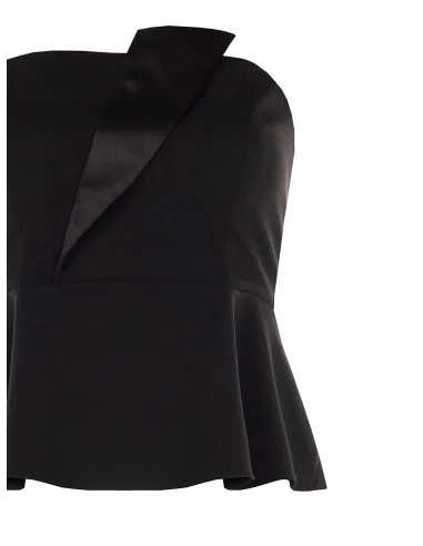 Top Curvy Peplo In Scuba Crepe Con Rever In Raso Rinascimento Curvy