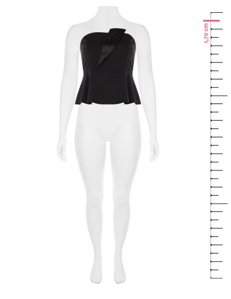 Curvy Peplum Top in Scuba Crepe with Satin Lapel – Rinascimento Curvy