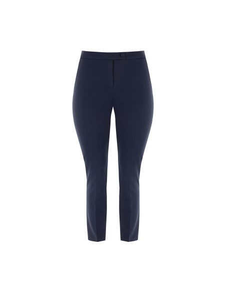 Pantalon cigarette pour femmes rondes en crêpe scuba avec élastique à l'arrière - Rinascimento Curvy