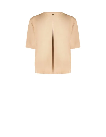 Loose Jersey Front and Cotton Back Blouse with Chest Pocket Rinascimento