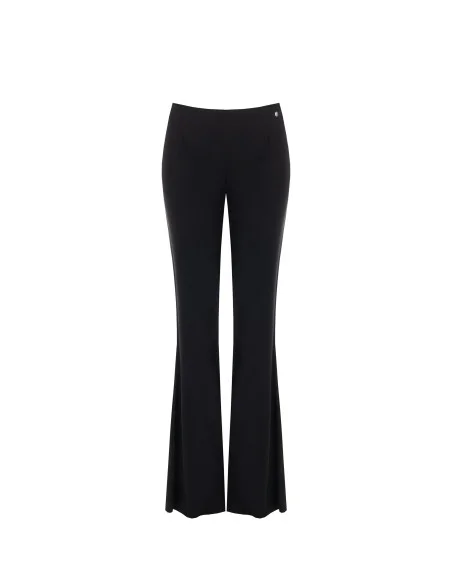 Pantaloni A Zampa In Jersey Con Elastico In Vita Rinascimento