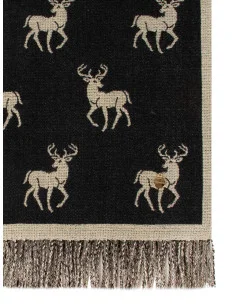 Écharpe jacquard à motif cerfs à franges Rinascimento 2