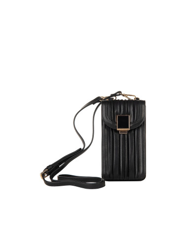 Faux Leather Travel Bag with Pleats and Removable Shoulder Strap Rinascimento