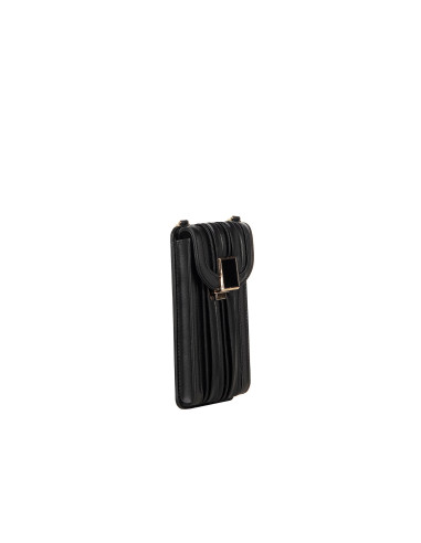 Faux Leather Travel Bag with Pleats and Removable Shoulder Strap Rinascimento