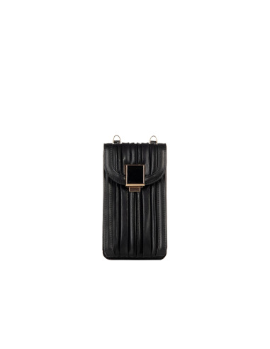 Faux Leather Travel Bag with Pleats and Removable Shoulder Strap Rinascimento
