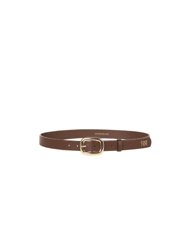 Slim Belt in Smooth Faux Leather with RR Rinascimento Logo - Vestit...