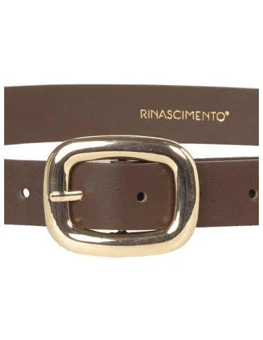 Fine ceinture en similicuir lisse avec logo RR Rinascimento