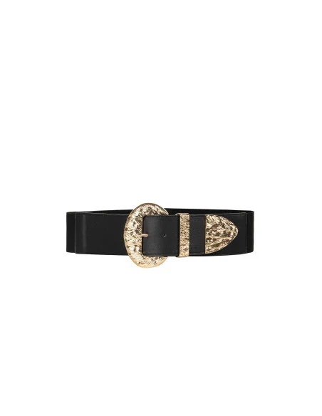 Faux Leather Belt with Elasticated Back and Oversized Buckle Rinascimento