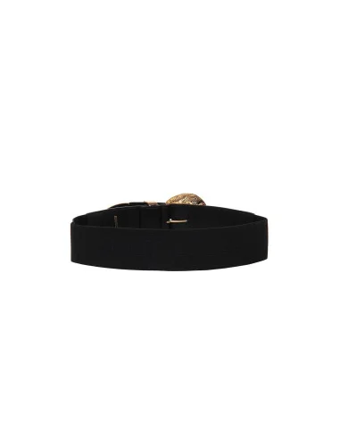 Faux Leather Belt with Elasticated Back and Oversized Buckle Rinascimento
